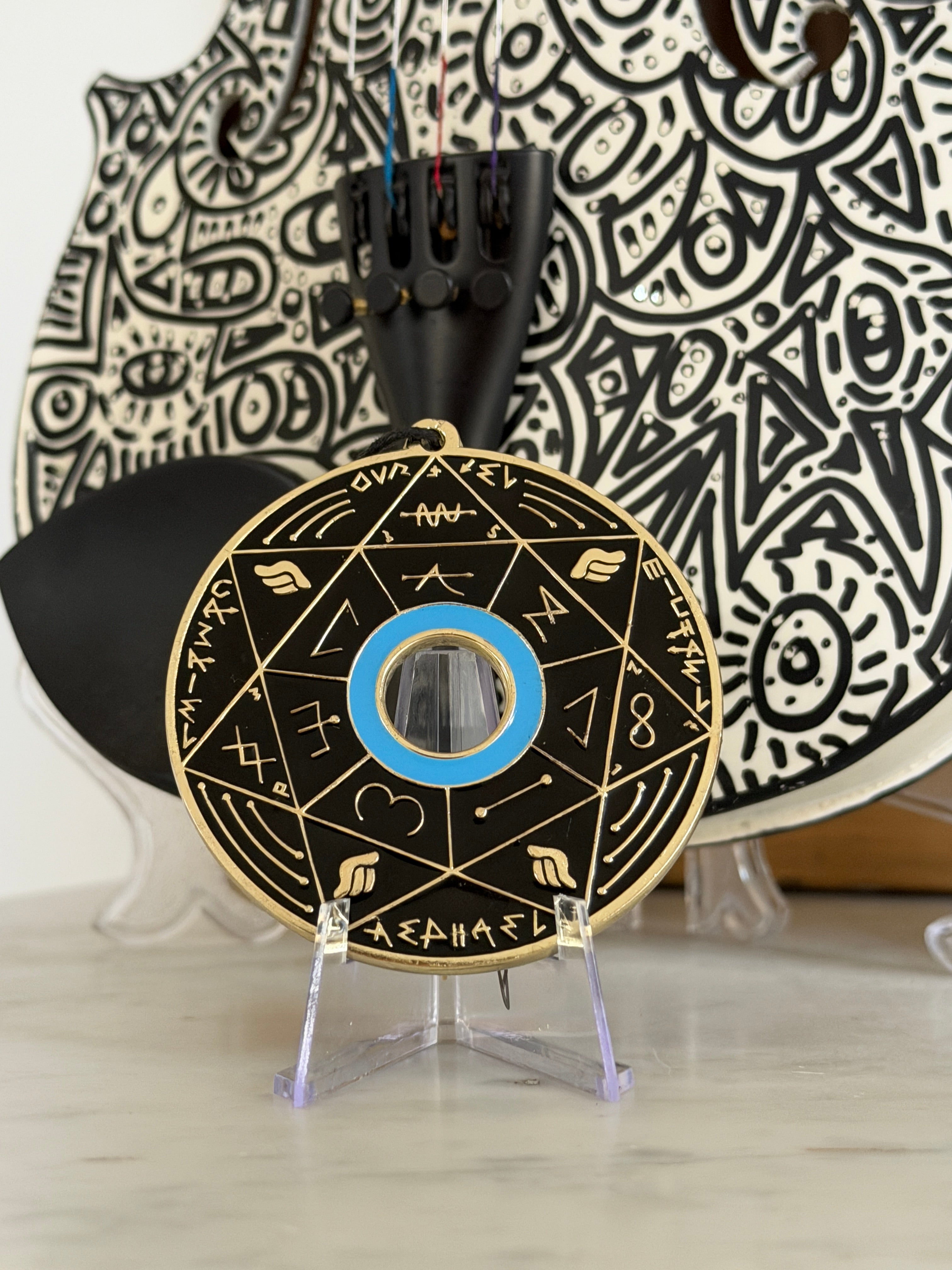 Chevalet Pentacle TRINITY Black & Gold - La Roue des 7 Sceaux - Édition signée de la main de LA CONNAISSANCE - Limited Edition