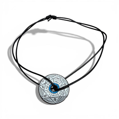Collier Pentacle Kabbalistique TRINITY TSAMID "Alba" White &amp; Turquoise - Limited Edition