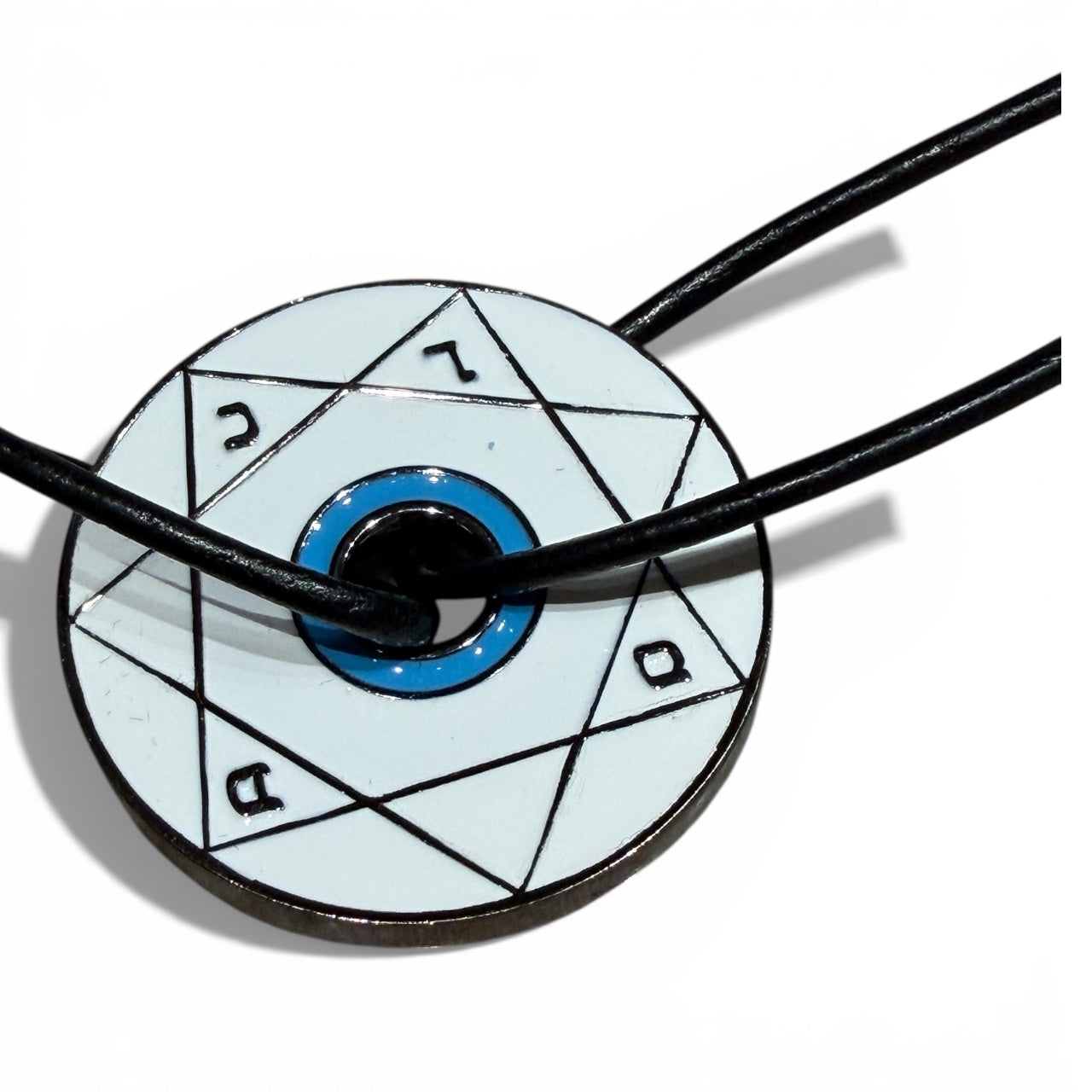 Bracelet Pentacle Kabbalistique TRINITY TSAMID "Alba" White &amp; Turquoise - Limited Edition