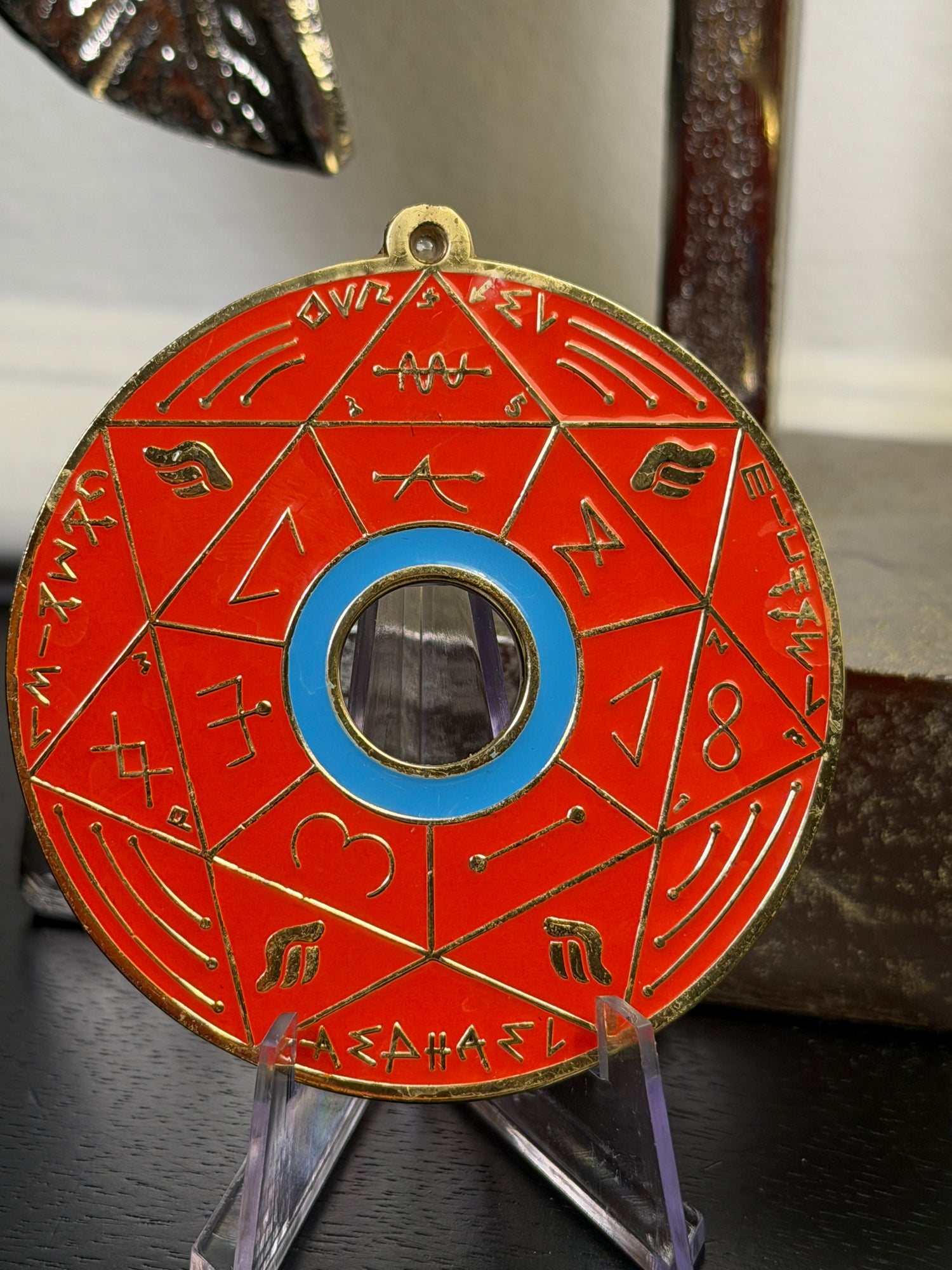 Chevalet Pentacle TRINITY Red &amp; Gold - La roue des 7 sceaux - Édition signée de la main de la CONNAISSANCE - Limited Edition