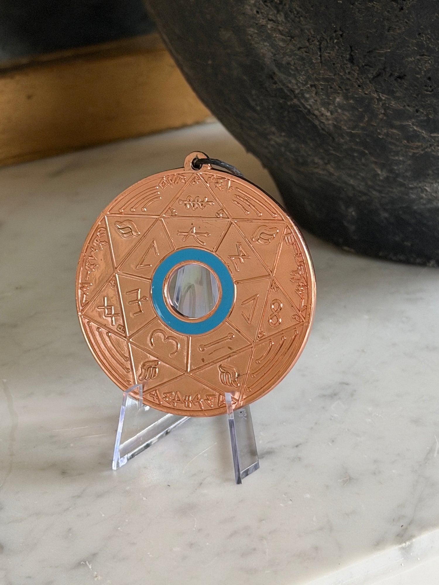 Chevalet Pentacle de Stabilité et de Vérité TRINITY Bronze - La roue des 7 sceaux - Édition signée de la main de la CONNAISSANCE - Limited Edition