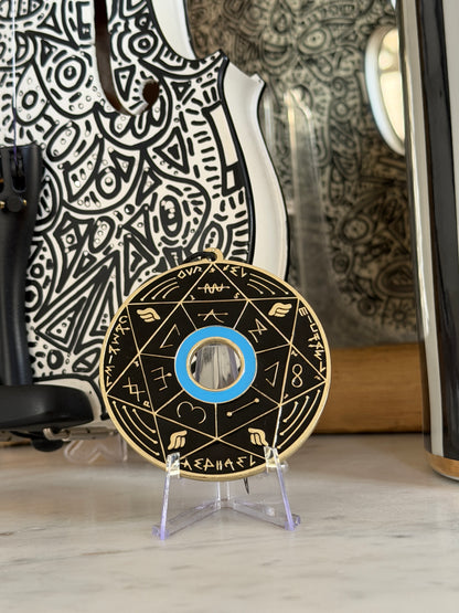 Chevalet Pentacle TRINITY Black &amp; Gold -  La Roue des 7 Sceaux - Édition signée de la main de LA CONNAISSANCE - Limited Edition