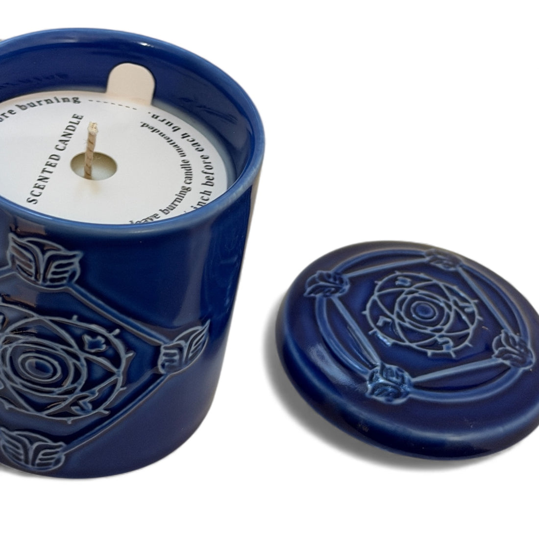 Bougie NERTAMID Bleue parfumée Miel Cannelle