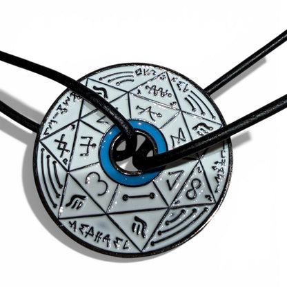 Collier Pentacle Kabbalistique TRINITY TSAMID "Alba" White &amp; Turquoise - Limited Edition