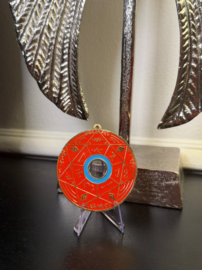 Chevalet Pentacle TRINITY Red &amp; Gold - La roue des 7 sceaux - Édition signée de la main de la CONNAISSANCE - Limited Edition