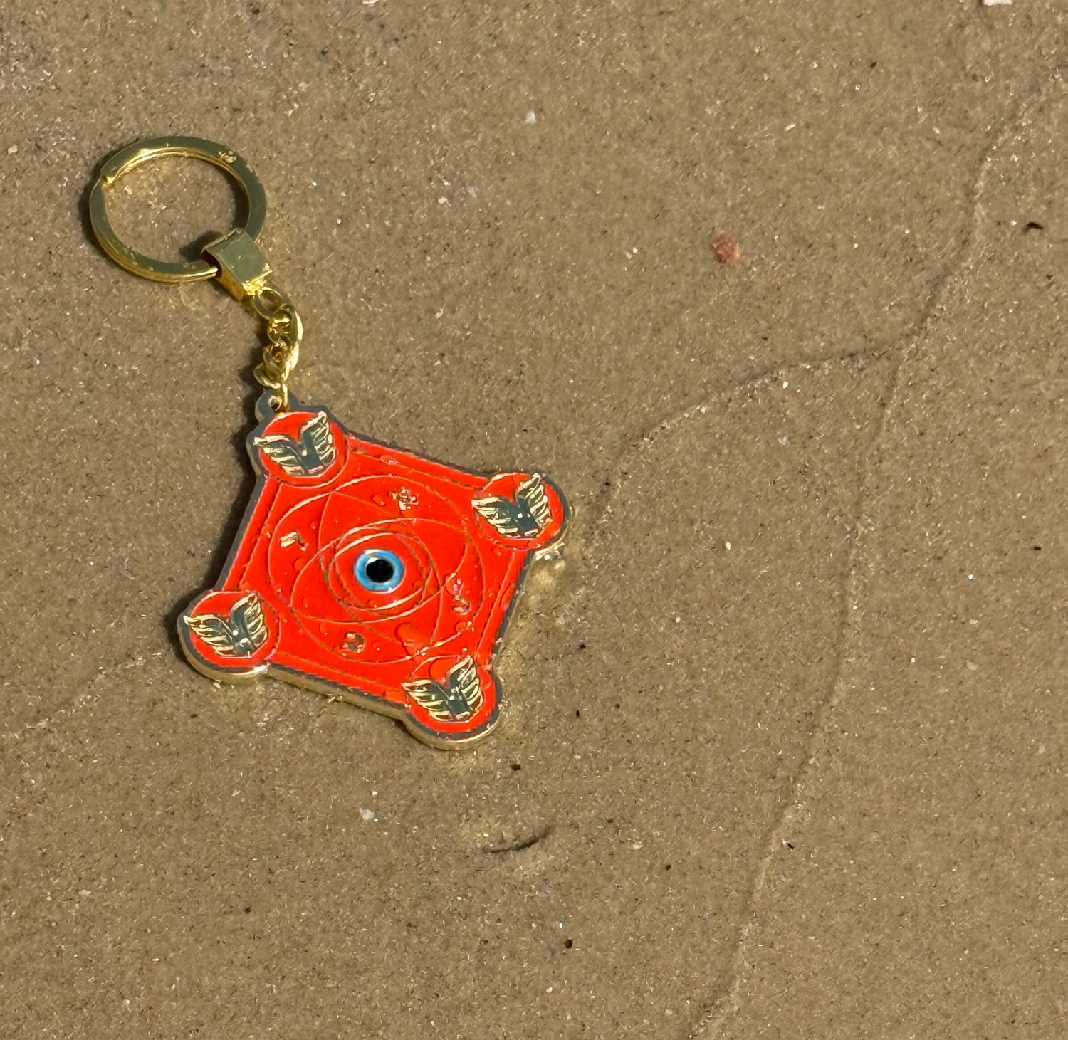 Porte-clé Talisman Kabbalistique AURORA Orange &amp; Gold Limited Edition