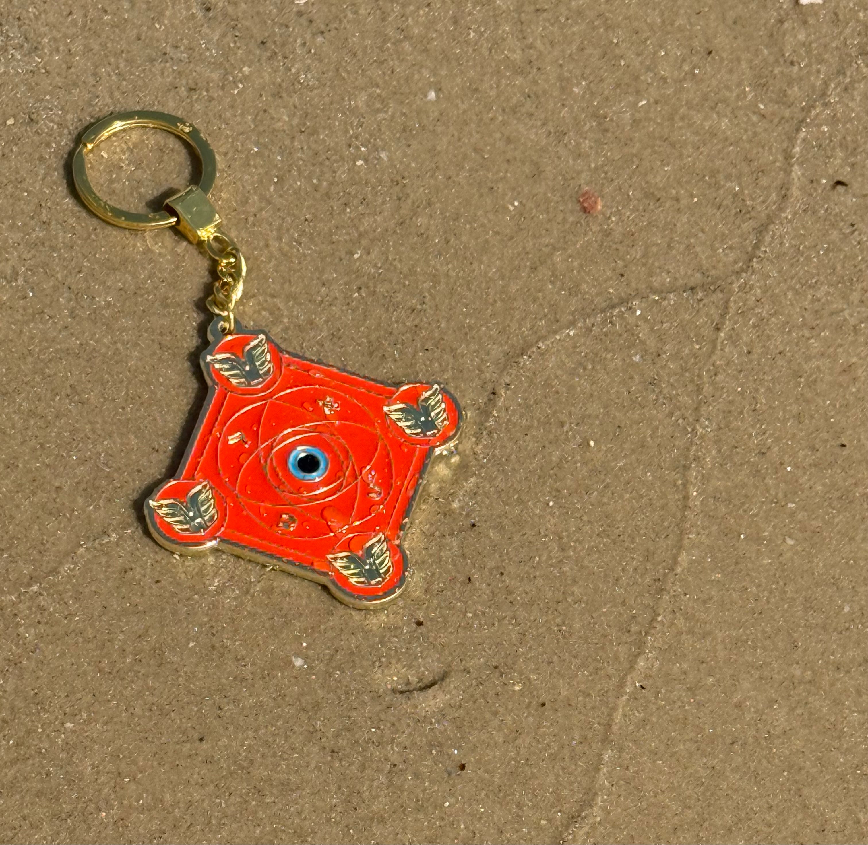 Porte-clé Talisman Kabbalistique AURORA Orange &amp; Gold Limited Edition