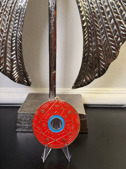 Chevalet Pentacle TRINITY Red &amp; Gold - La roue des 7 sceaux - Édition signée de la main de la CONNAISSANCE - Limited Edition