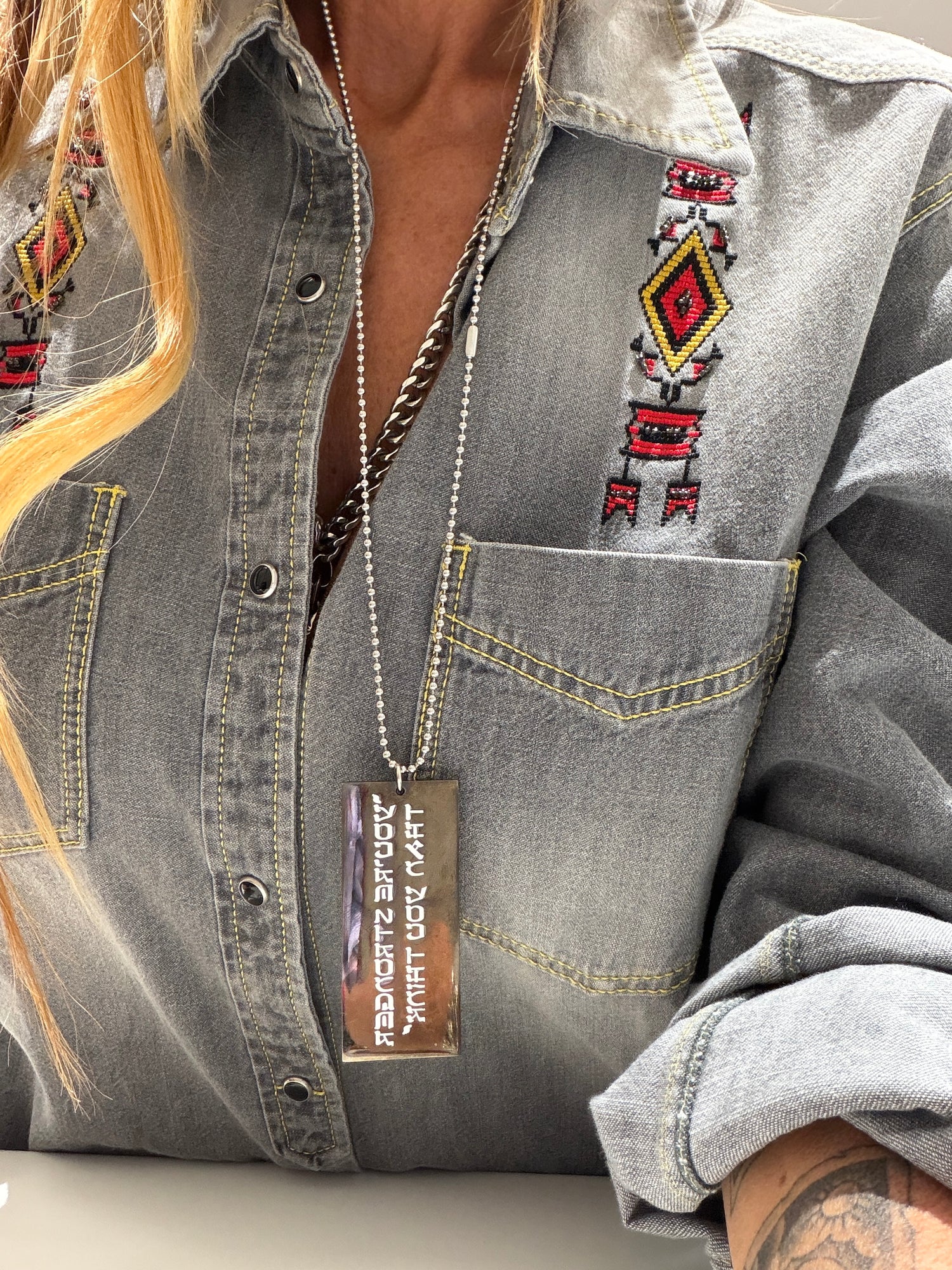 Pendentif SHEFA Full Yellow – Chaîne militaire - Édition Mythique de L&