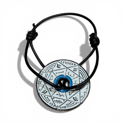 Bracelet Pentacle Kabbalistique TRINITY TSAMID "Alba" White &amp; Turquoise - Limited Edition