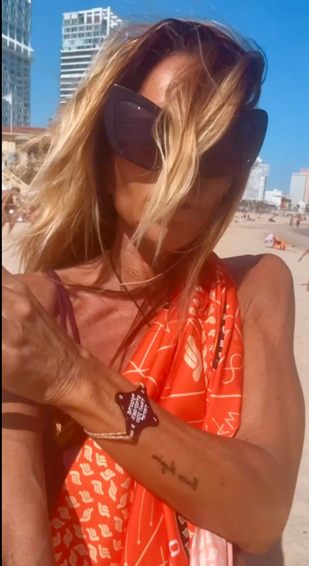 KOUMAZ Beige &amp; Blue - Bracelet Talisman Kabbalistique - Limited Edition