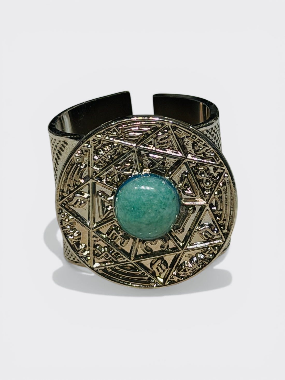 TRINITY VERIDIS SILVER— SCEAU SALOMONIEN DE LA VICTOIRE ALIGNÉE- Aventurine Green