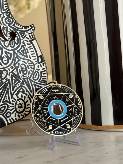 Chevalet Pentacle TRINITY Black &amp; Gold -  La Roue des 7 Sceaux - Édition signée de la main de LA CONNAISSANCE - Limited Edition