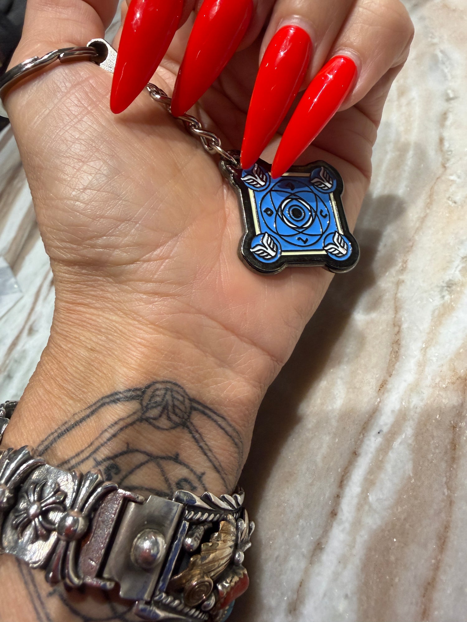 Porte-clé Talisman Kabbalistique KOUMAZ Blue &amp; Black - Limited Edition