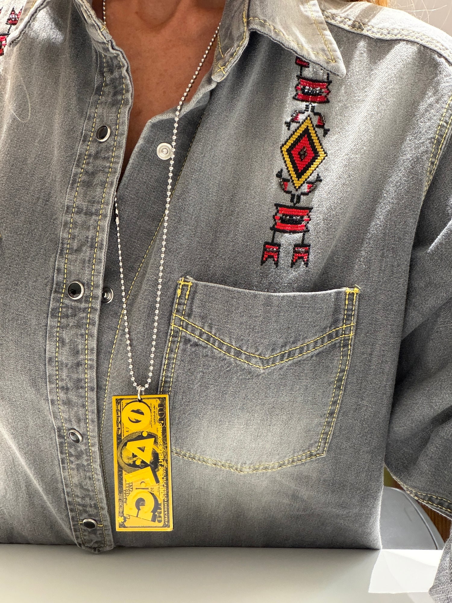 Pendentif SHEFA Full Yellow – Chaîne militaire - Édition Mythique de L&