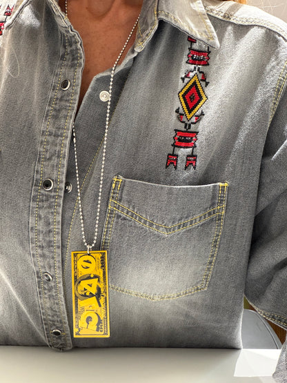 Pendentif SHEFA Full Yellow – Chaîne militaire - Édition Mythique de L&