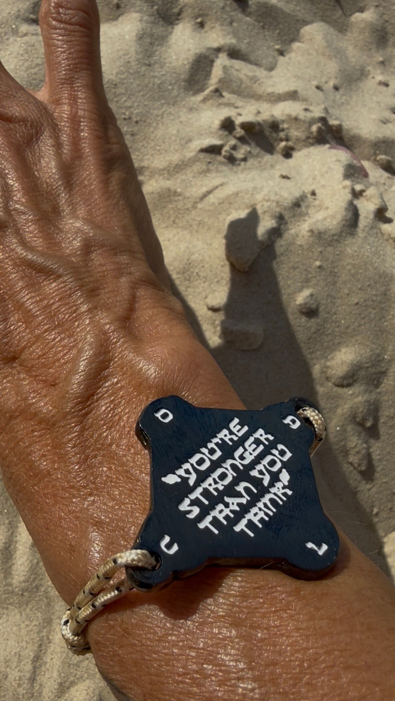 KOUMAZ Beige &amp; Blue - Bracelet Talisman Kabbalistique - Limited Edition