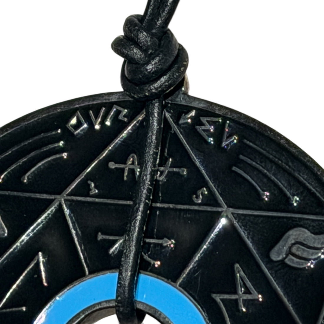 Pendentif Pentacle Kabbalistique de Verrouillage &amp; de Vérité TRINITY "Nox" Full Black &amp; Turquoise - Limited Edition