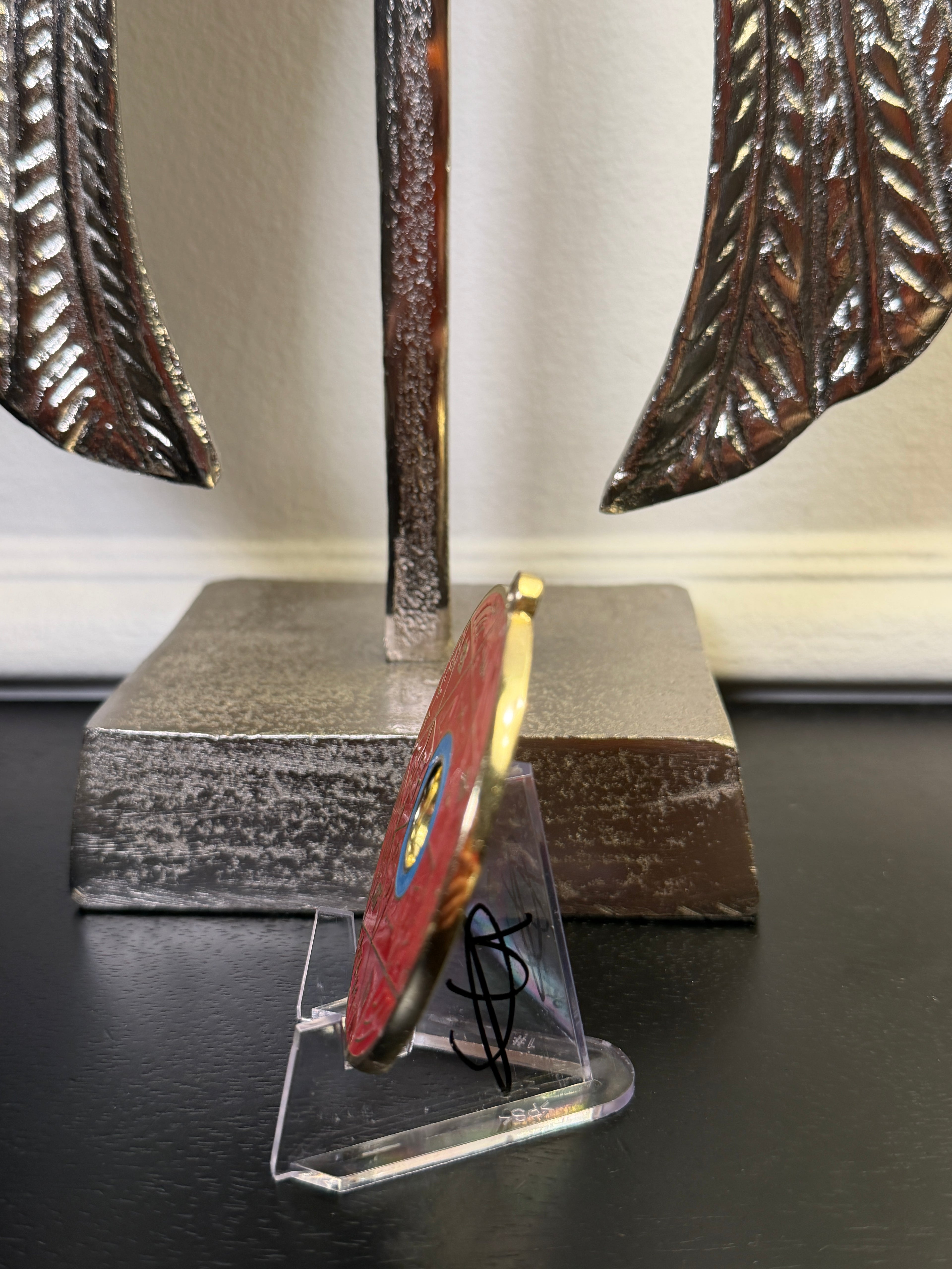 Chevalet Pentacle TRINITY Red &amp; Gold - La roue des 7 sceaux - Édition signée de la main de la CONNAISSANCE - Limited Edition