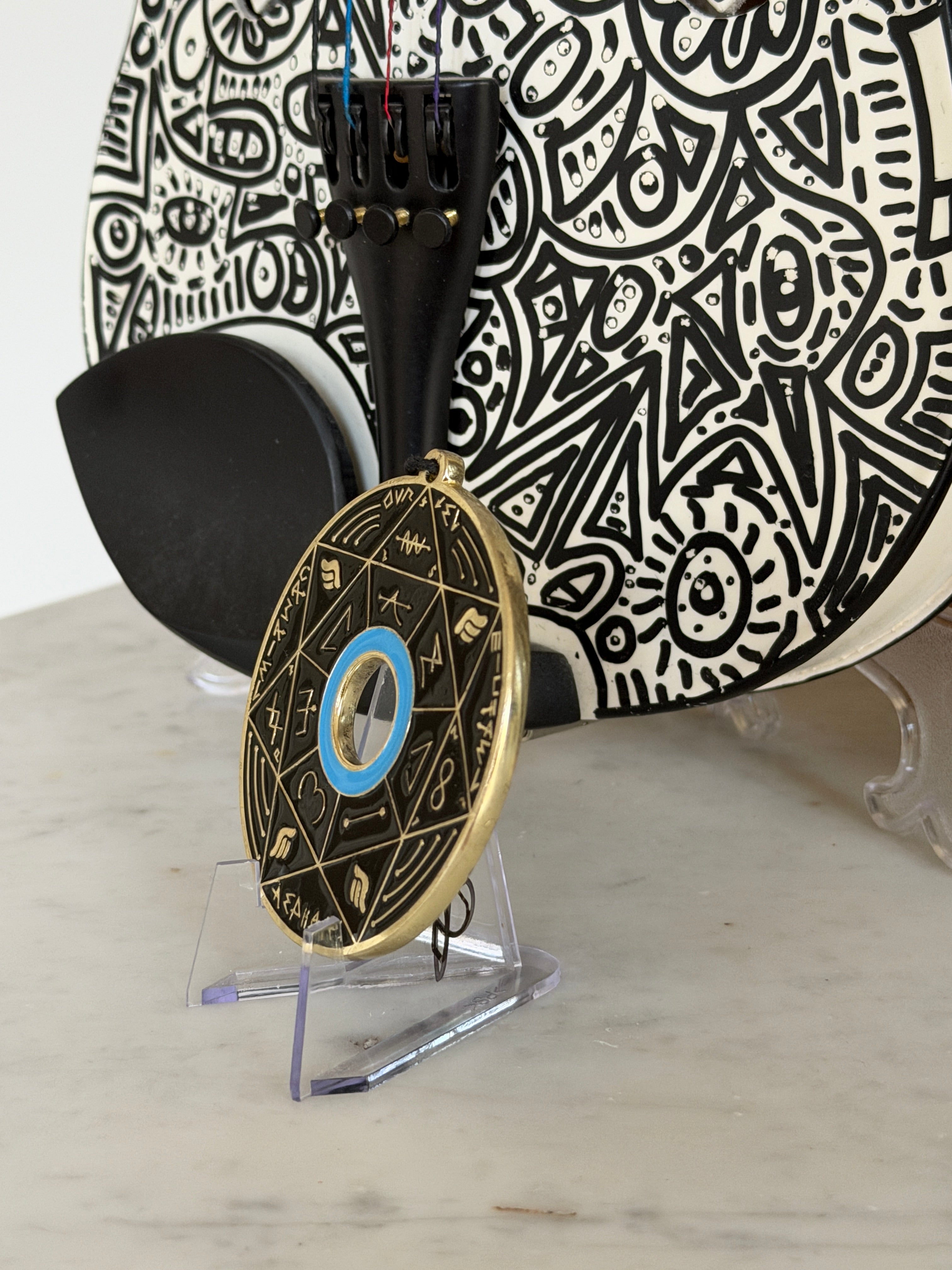 Chevalet Pentacle TRINITY Black &amp; Gold -  La Roue des 7 Sceaux - Édition signée de la main de LA CONNAISSANCE - Limited Edition