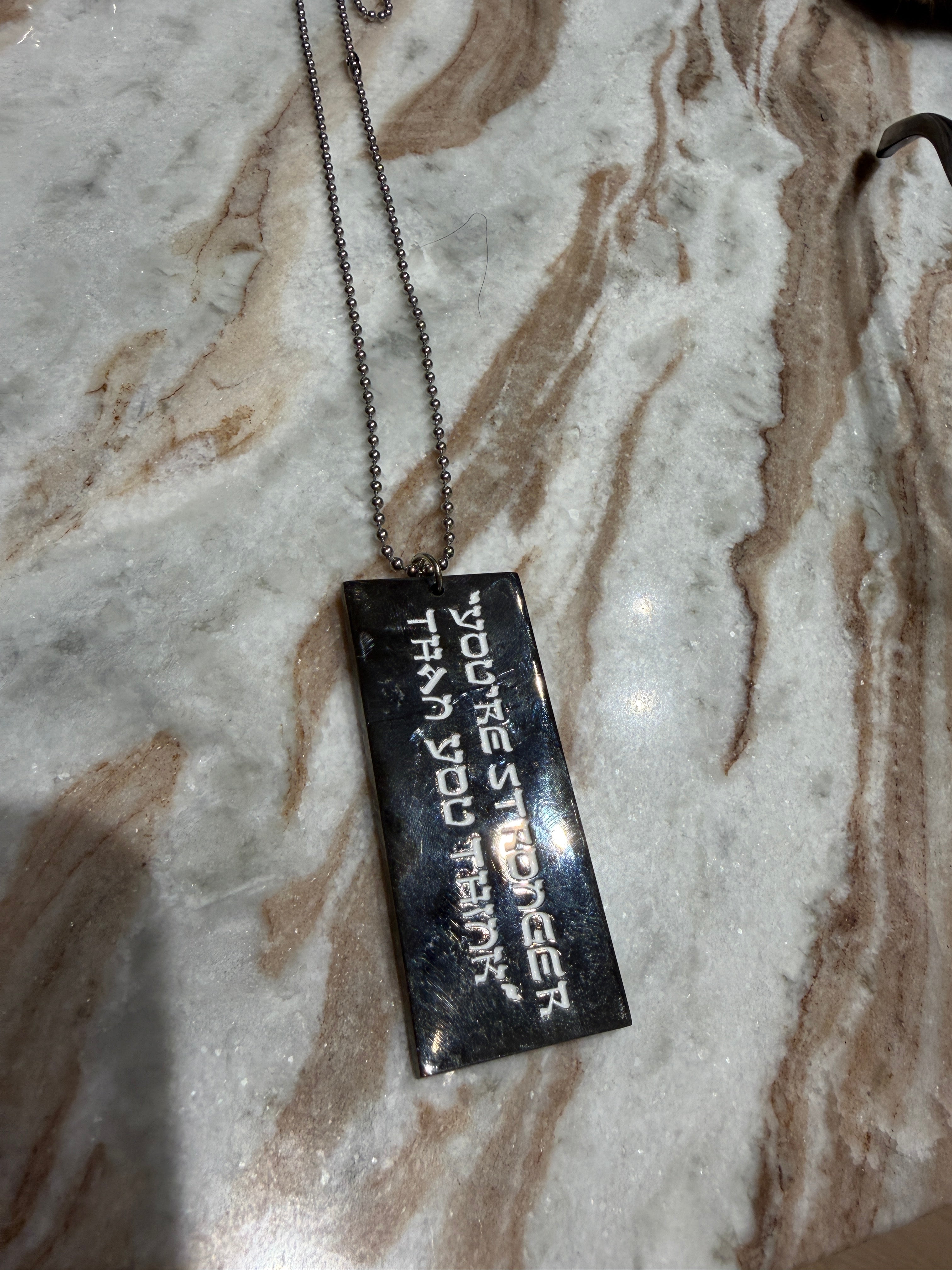 Pendentif Plaque SHEFA DOLLAR Full Orange - Collection Collier Militaire – Édition Mythique de L&