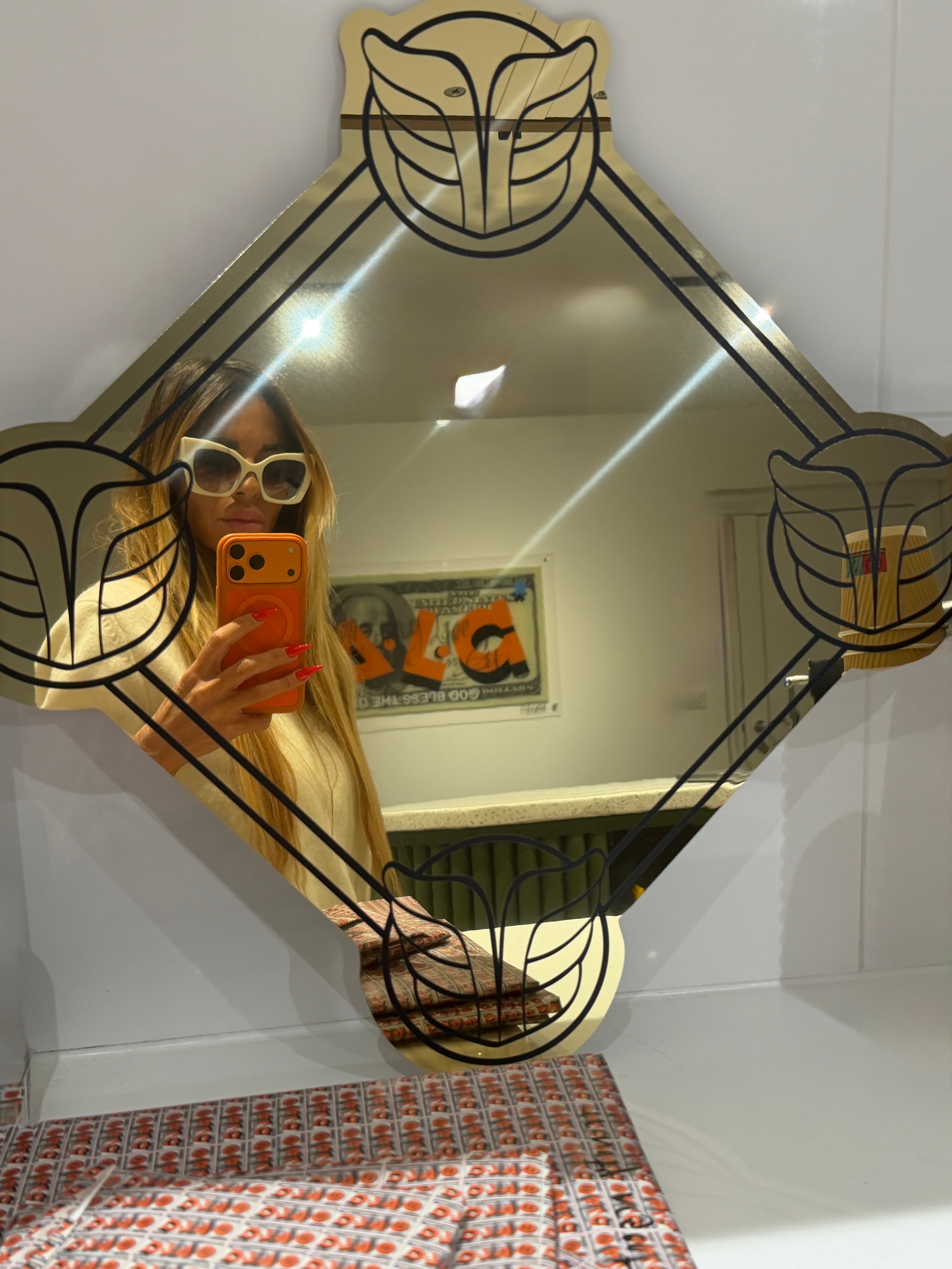 🇫🇷 Miroir Vintage &quot;Le Trône des Quatre Ailes&quot; TALISMAN Or Suprême 49 cm - MIROIR MON BEAU MIROIR