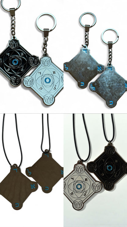 Talismans Kabbalistiques Jumeaux SEPHIRA DUALIS Black &amp; White Limited Edition - Option Pendentif ou Porte-clé