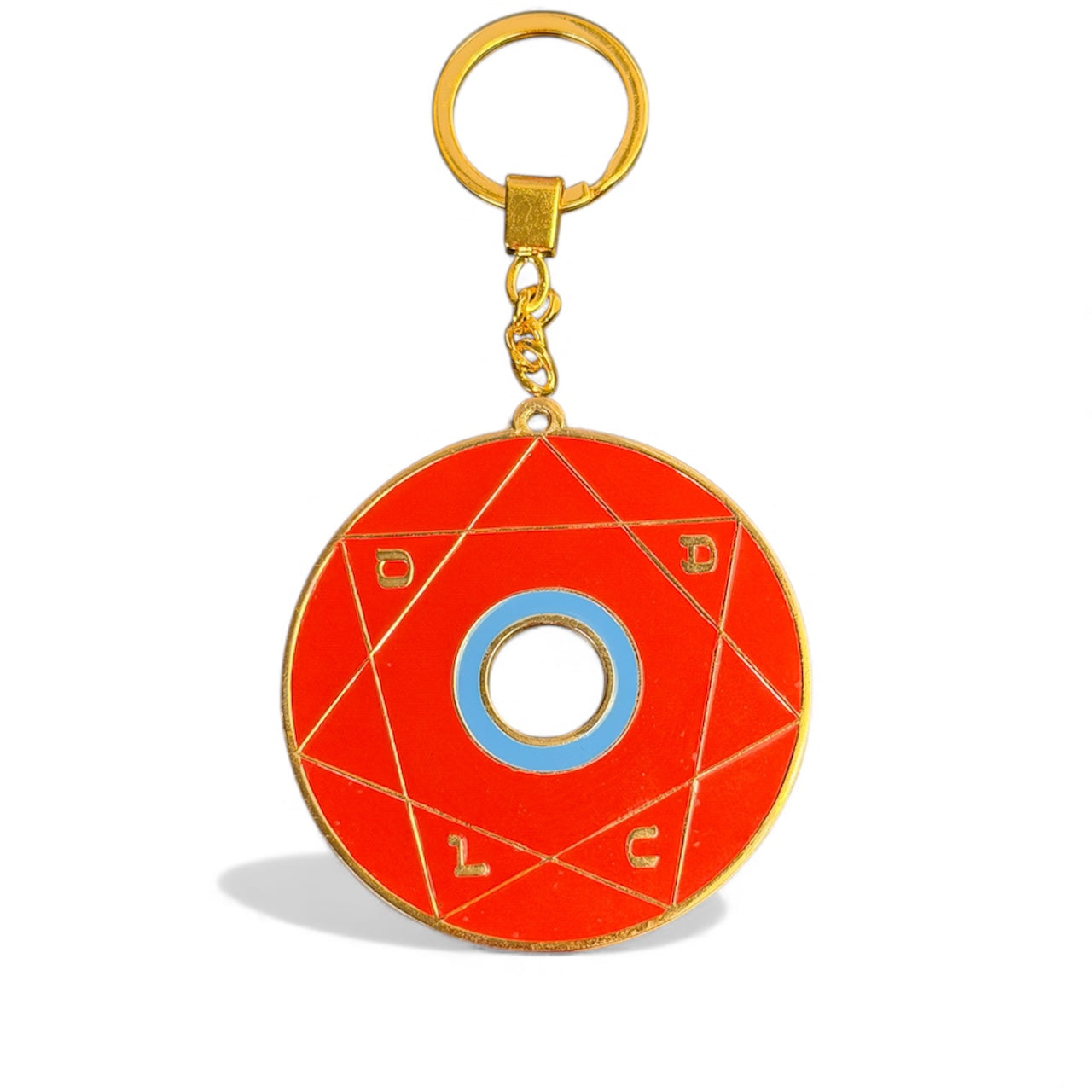 Porte-clés Pentacle kabbalistique TRINITY Red &amp; Gold - Limited Edition