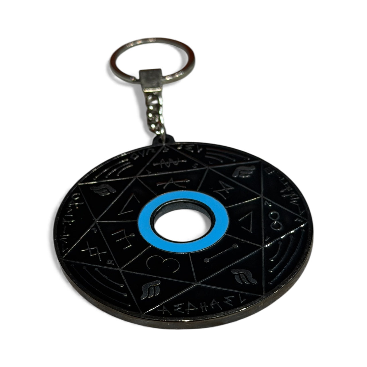 Porte-clé Pentacle Kabbalistique de Verrouillage &amp; de Vérité TRINITY "Nos " Full Black &amp; Turquoise - Limited Edition