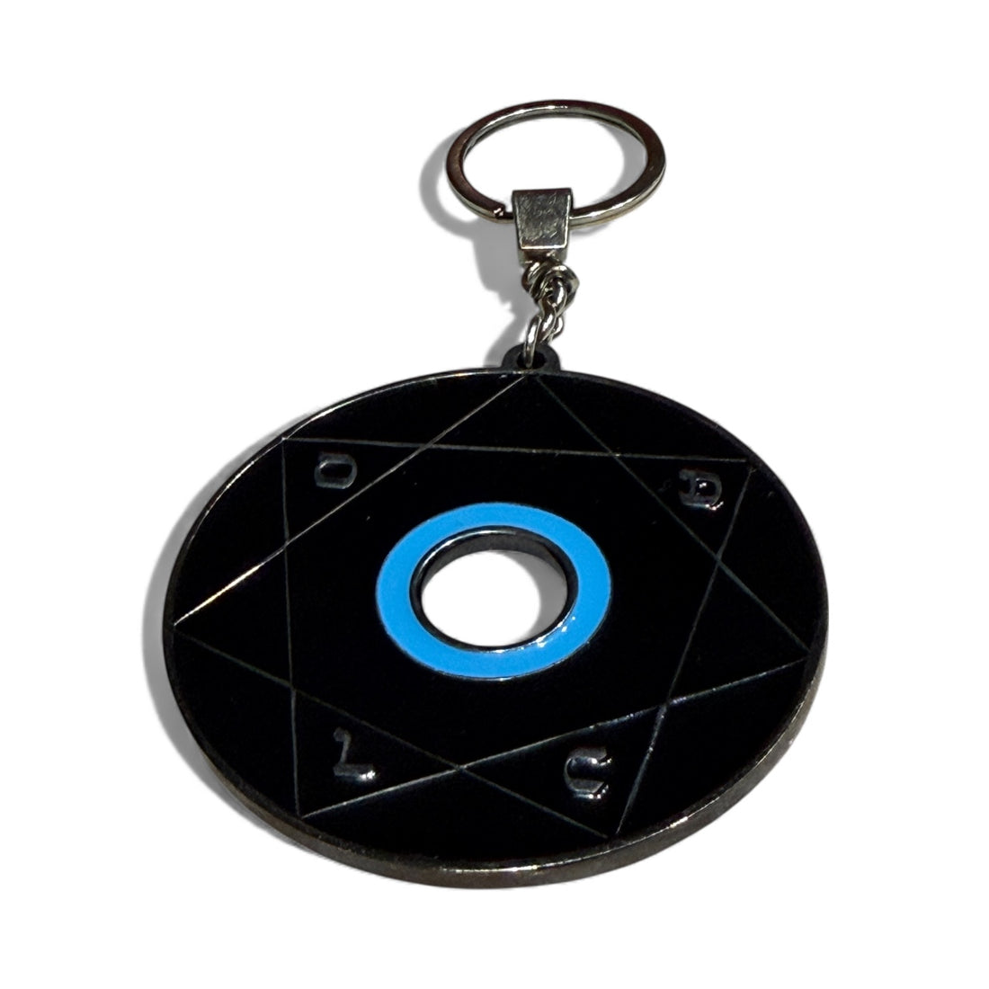 Porte-clé Pentacle Kabbalistique de Verrouillage &amp; de Vérité TRINITY "Nos " Full Black &amp; Turquoise - Limited Edition