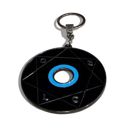 Porte-clé Pentacle Kabbalistique de Verrouillage &amp; de Vérité TRINITY "Nos " Full Black &amp; Turquoise - Limited Edition