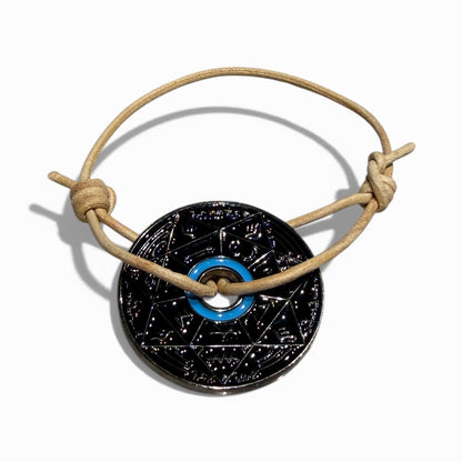 Bracelet Pentacle Kabbalistique TRINITY TSAMID NOX Full Black &amp; Turquoise - Limited Edition