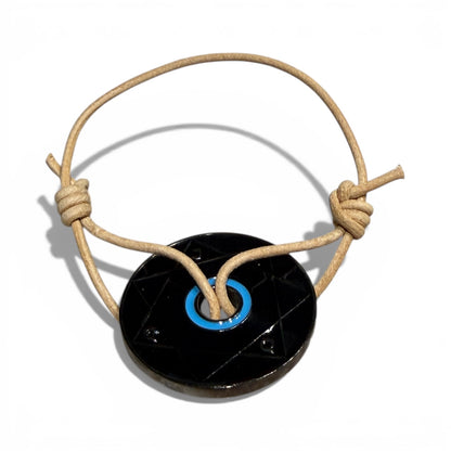 Bracelet Pentacle Kabbalistique TRINITY TSAMID NOX Full Black &amp; Turquoise - Limited Edition