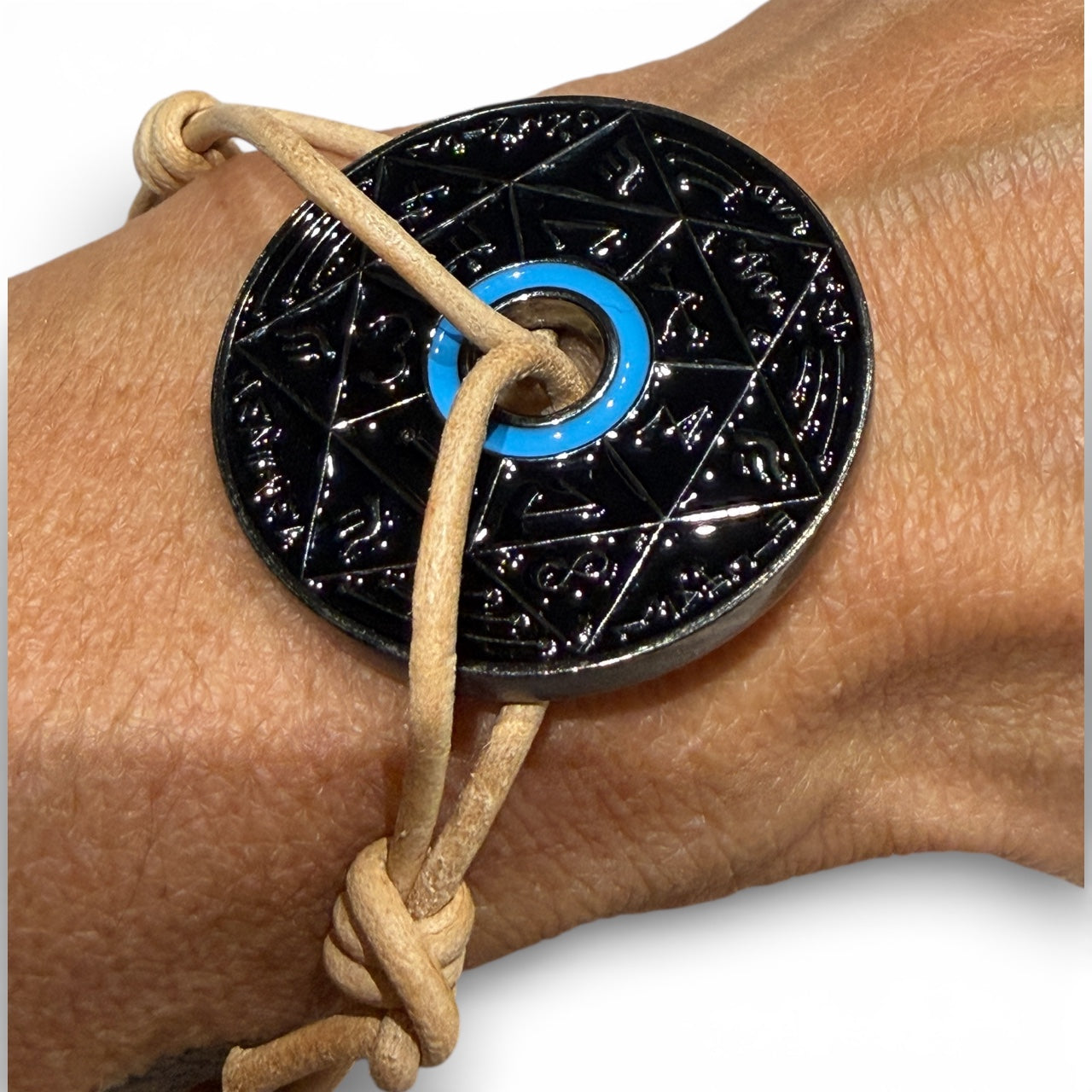 Bracelet Pentacle Kabbalistique TRINITY TSAMID NOX Full Black &amp; Turquoise - Limited Edition