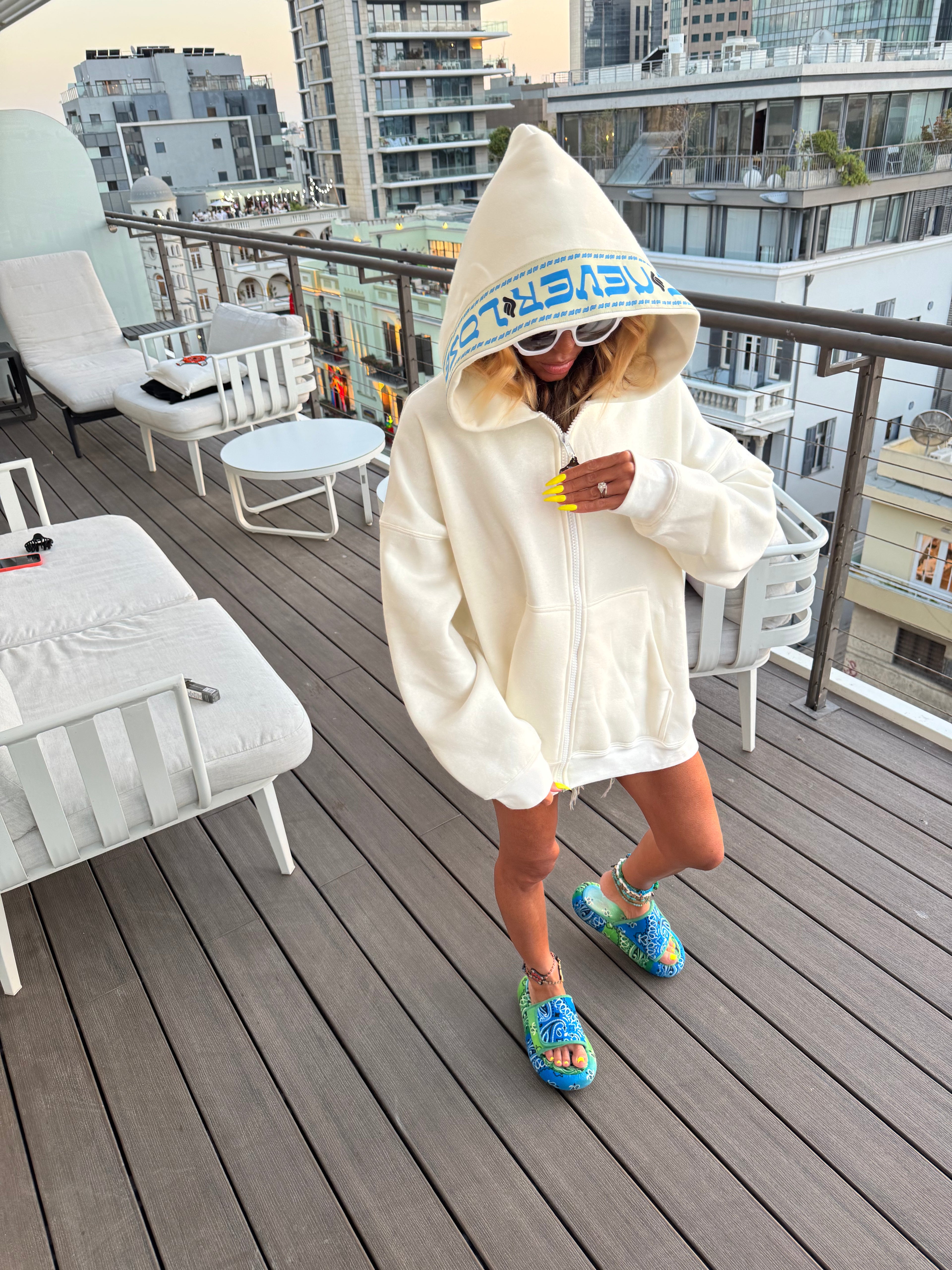 LE GOHEL Off-White &amp; Blue - Hoodie Limited Edition