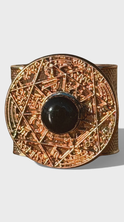 TRINITY — SCEAU SALOMONIEN ORDO TENEBRAE

Bronze — Pierre Obsidienne Noire