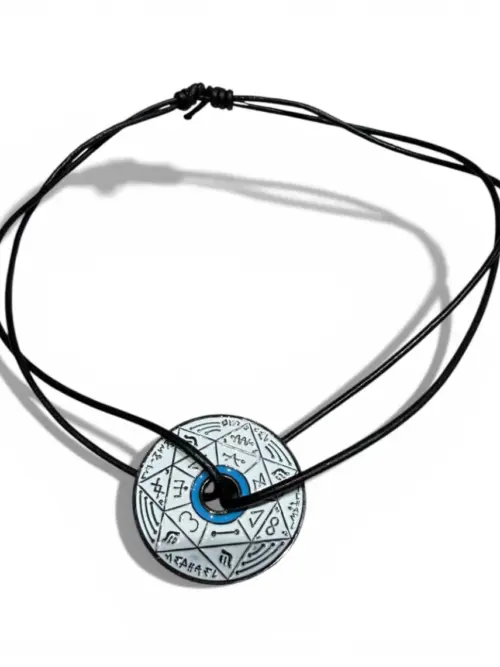 Collier Pentacle Kabbalistique Blanc & Turquoise - Limited Edition
