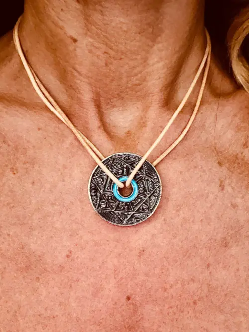 Collier Pentacle Kabbalistique Noire & Turquoise - Limited Edition