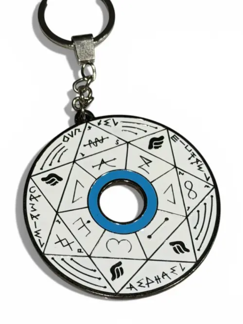 Porte-clé Pentacle Kabbalistique Blanc & Noir, Turquoise - Limited Edition