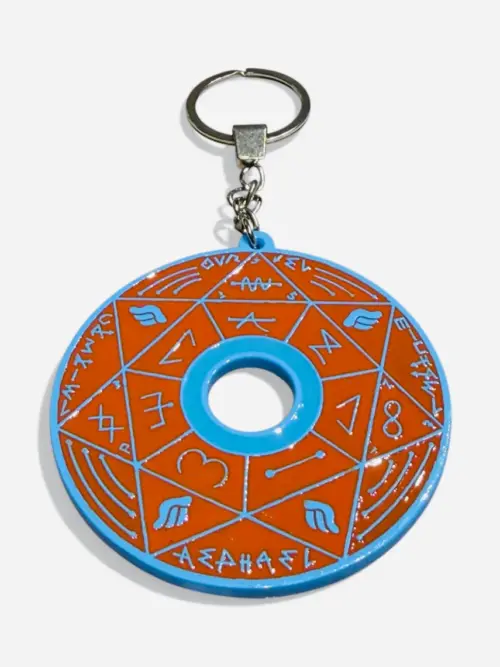 Porte-clé Pentacle Kabbalistique Orange & Turquoise - Limited Edition