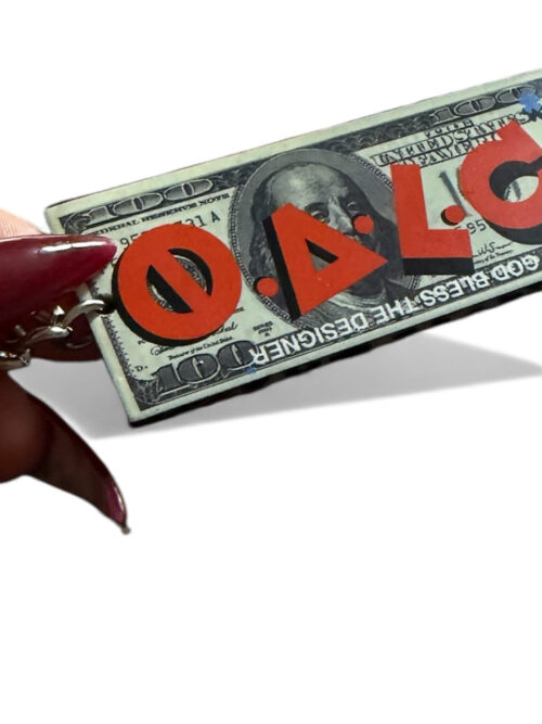 Porte-clé Plaque SHEFA DOLLAR Orange & White - Édition Mythique de L'Oeil de la Connaissance - Limited Edition