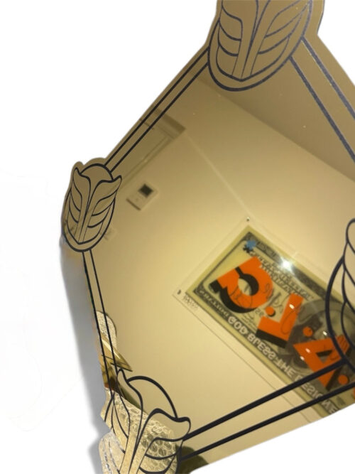 🇫🇷 Miroir Vintage "Les Deux Augures" TALISMAN Or Suprême 25 cm - MIROIR MON BEAU MIROIR