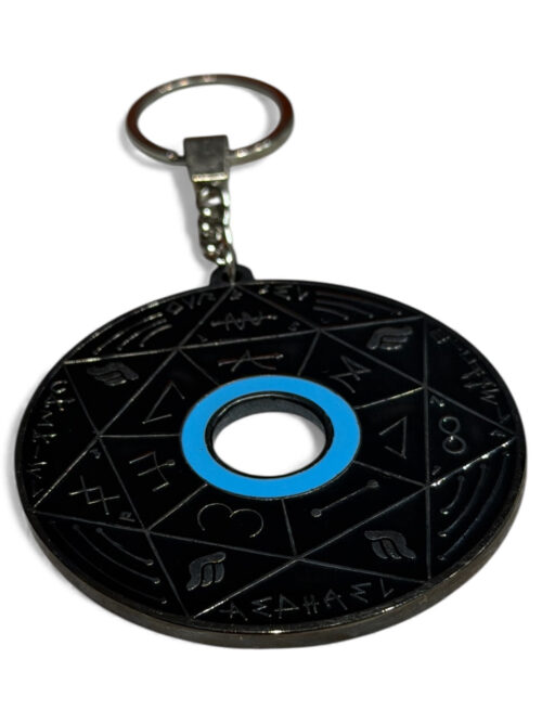 Porte-clé Pentacle Kabbalistique de Verrouillage & de Vérité TRINITY "Nos " Full Black & Turquoise - Limited Edition