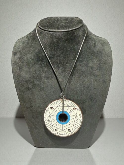 Pendentif Pentacle Kabbalistique de Clarté, de Verrouillage & de Vérité TRINITY "Alba" White & Black, Turquoise - Limited Edition