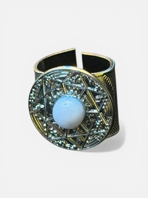 Trinity Lavan (Silver agate blanche) Sceau Salomonien de clarté, d'alignement & de vérité