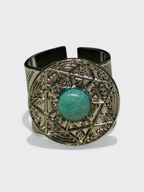 Trinity Veridis Silver - Sceau Salomonien de la victoire alignée- Aventurine Green