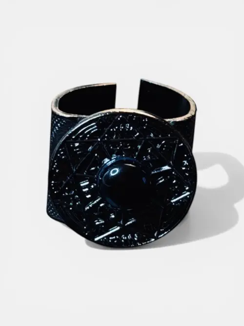 Trinity Jaguar Sceau Salomonien de la Souveraineté Noire - Obsidienne