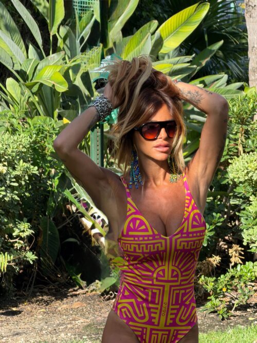 MAAYANS — Maillot de Bain Une Pièce Framboise et Jaune Edition