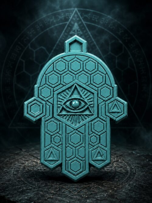 YAD TURQUOISE PROFOND — LA MAIN DE LA CONNAISSANCE
PENTACLE SALOMONIEN DE PROTECTION