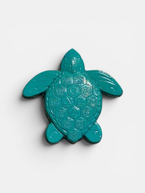 MAAYANS — TORTUE TURQUOISE PROFOND- Pendentif + cordon turquoise